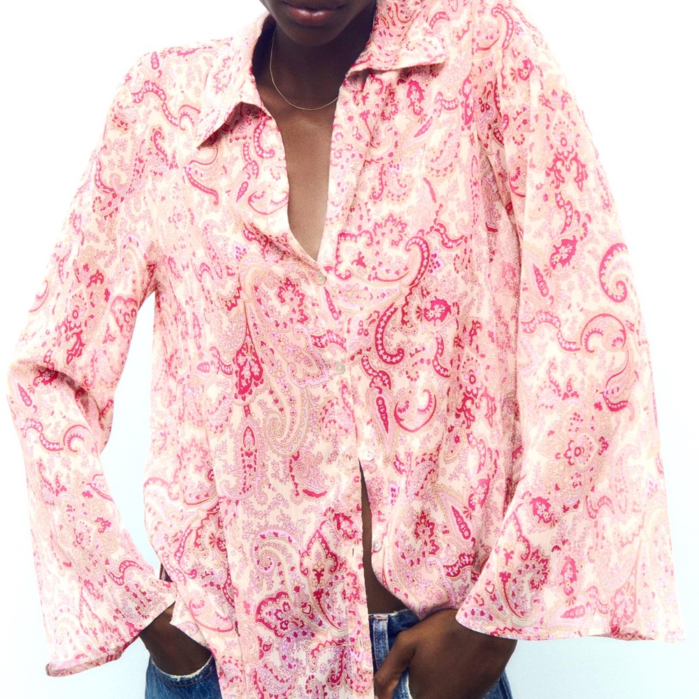 Zara Paisley Print Button Down